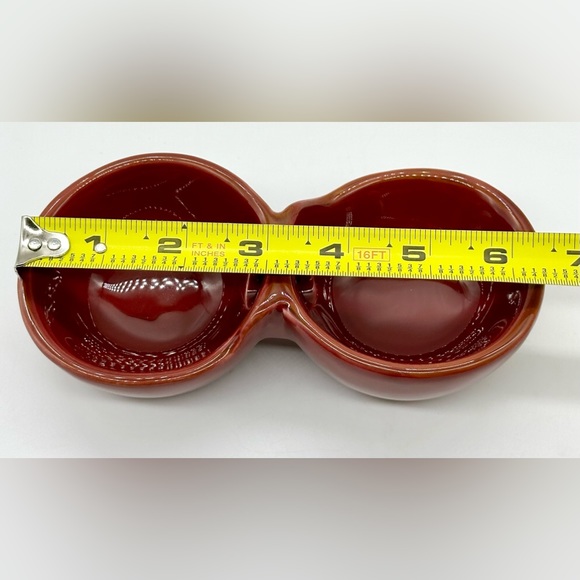 Red Ceramic Oil And Spice Dipping Bowls - Picture 6 of 7